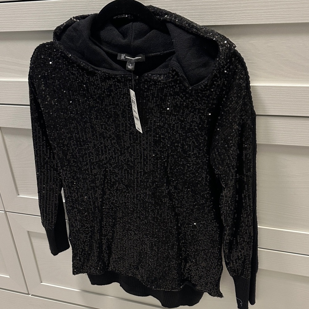 Black Sequin Hoodie